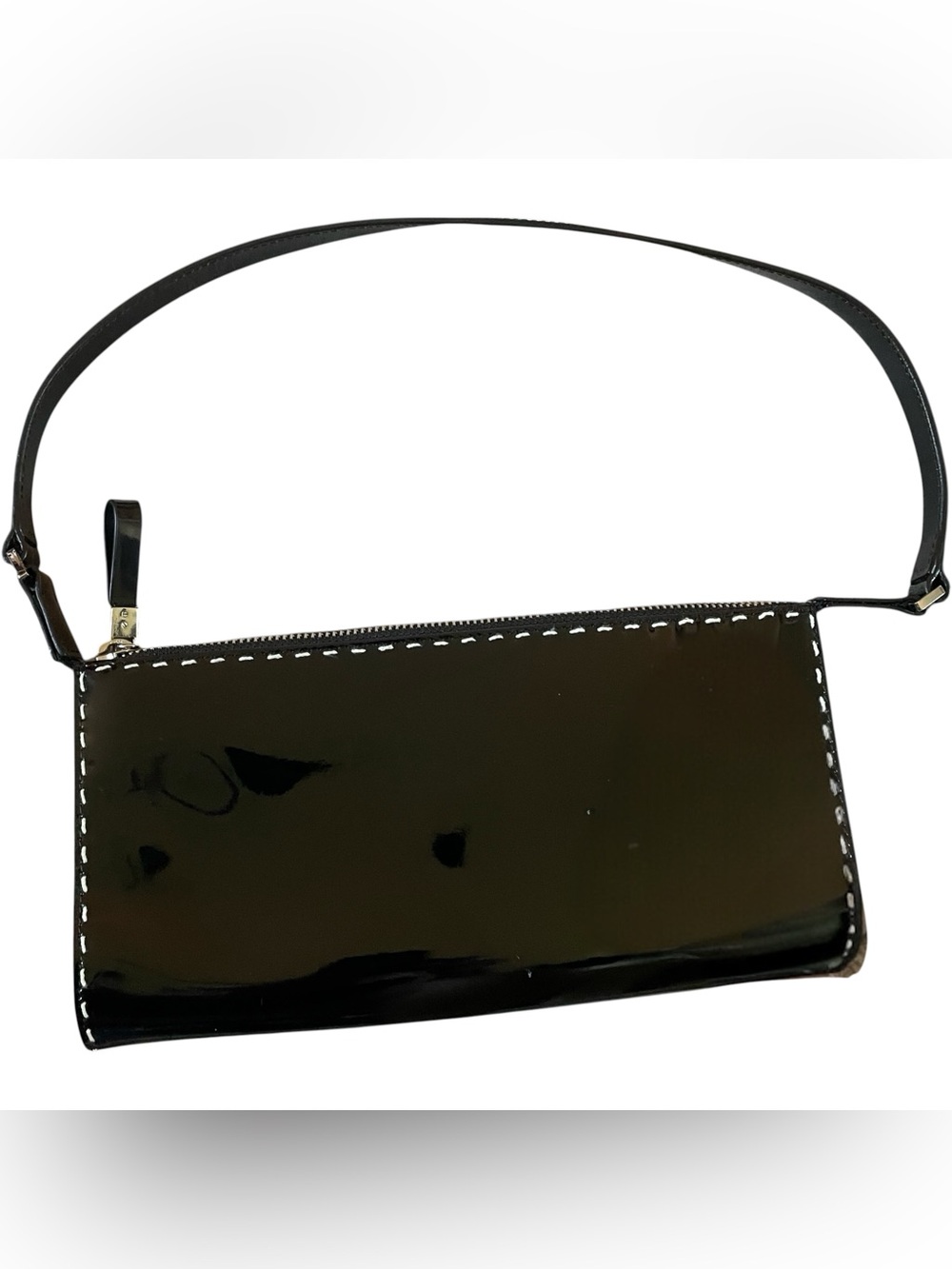 Bloomingdale's Black Patent Wristlet Clutch